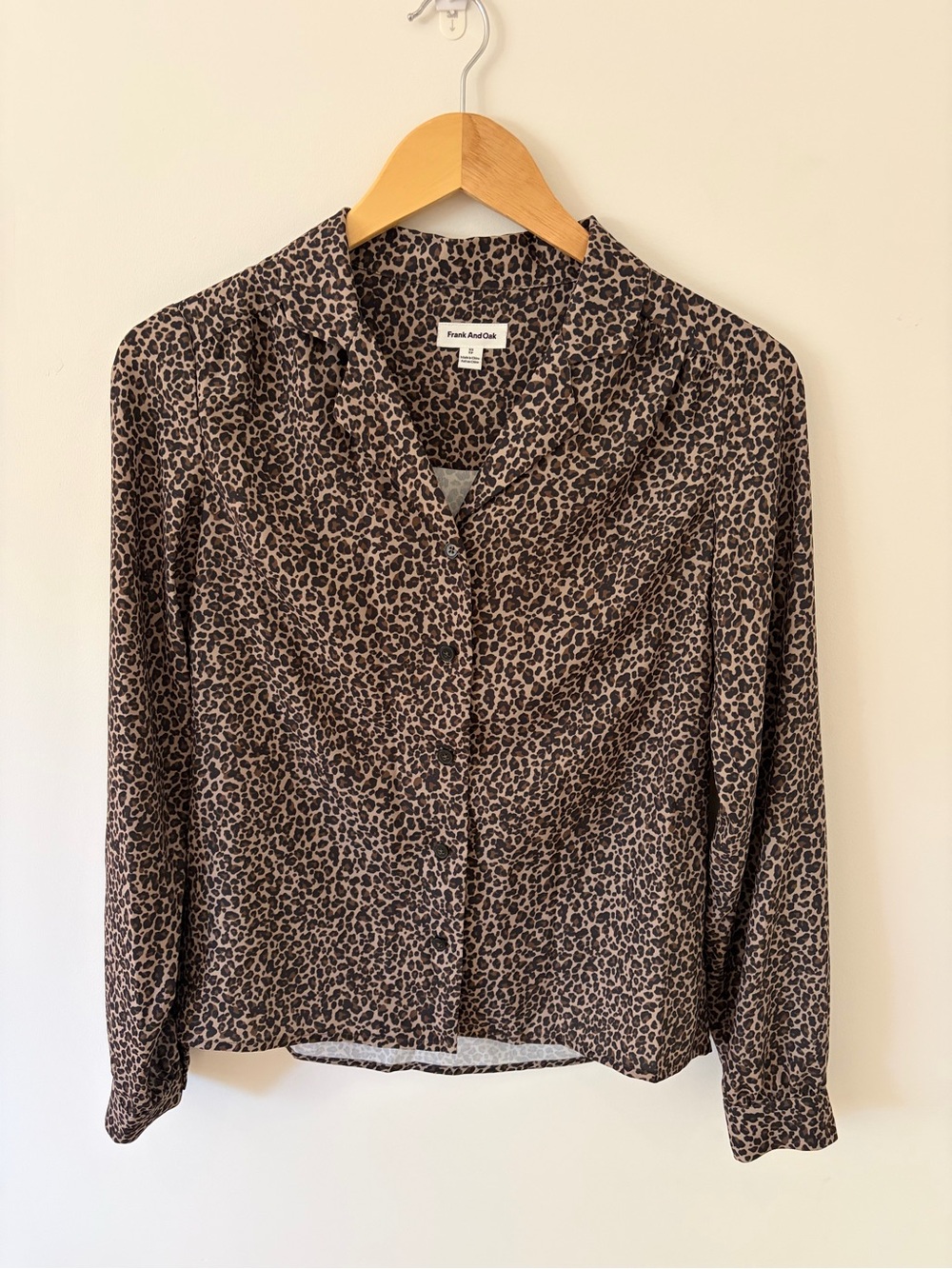 Frank and Oak Brown Leopard Print Button-Down Shirt